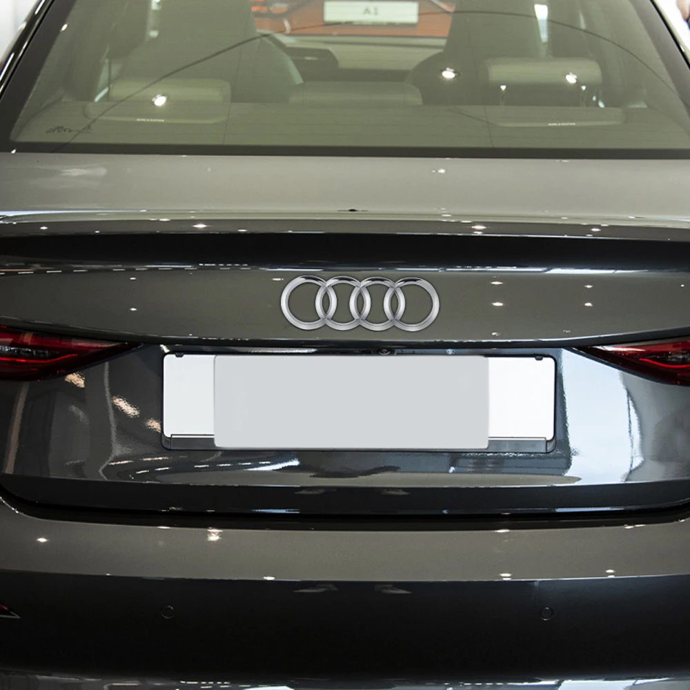 Premium ABS Black Hood and Trunk Emblem with Four-Ring Logo Badge