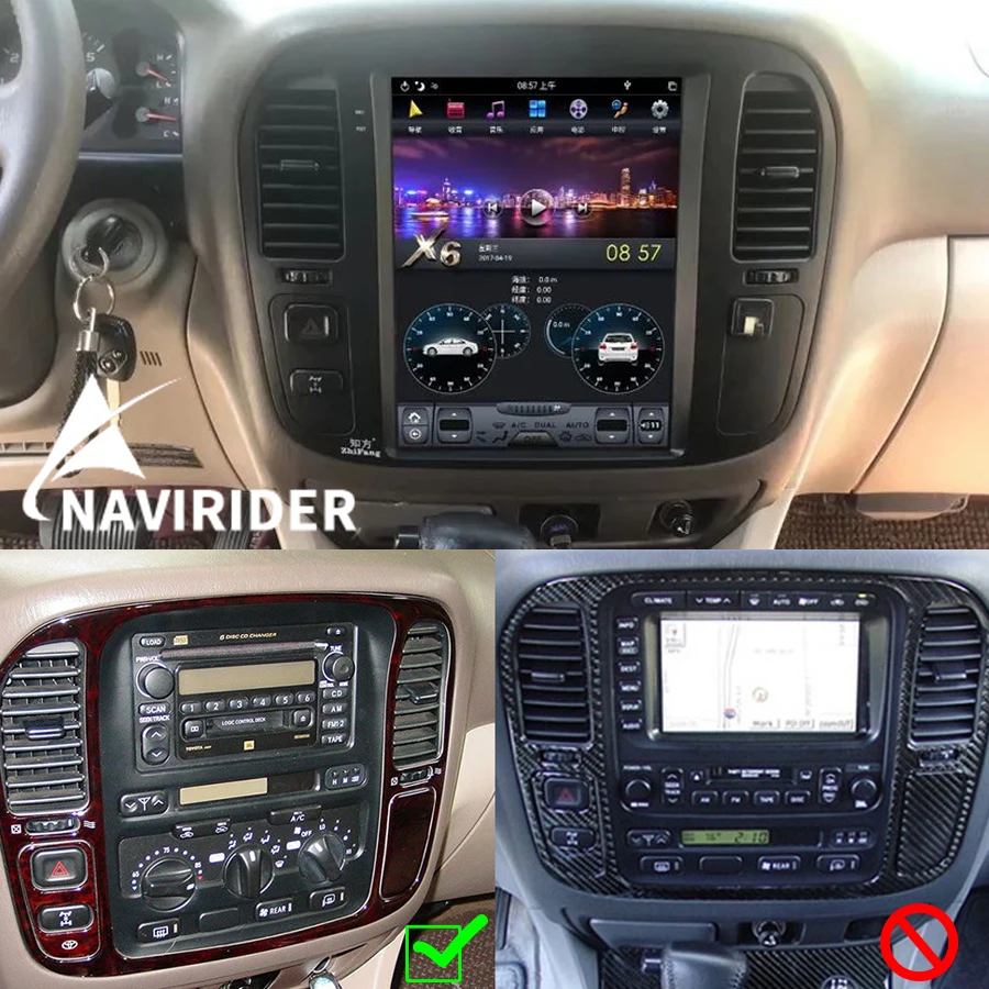 

12.1" Vertical Screen Android Car GPS For Lexus lx470 2000 LC100 Toyota LAND CRUISER 2002 Radio Stereo Multimedia Video Player