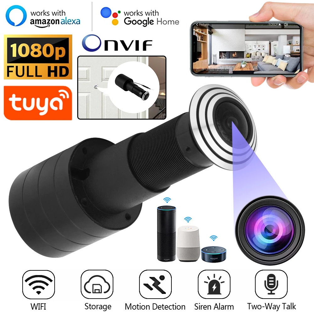 Venda quente 4K HD sem fio WiFi porta olho mágico câmera gravação