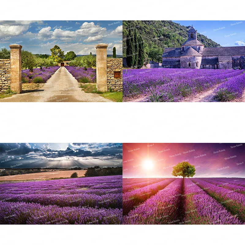 Ql17 Romantico Paesaggio Naturale Viola Lavanda Campo Pvc Autoadesivo Decorazione Della Parete Adesivi Correttore Da Parete