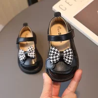 2024 Baby Girls Leather Shoes Spring and Autumn Soft Bottom Princess Bow-knot Casual Toddlers Kids Fashion Baby First Walkers 3