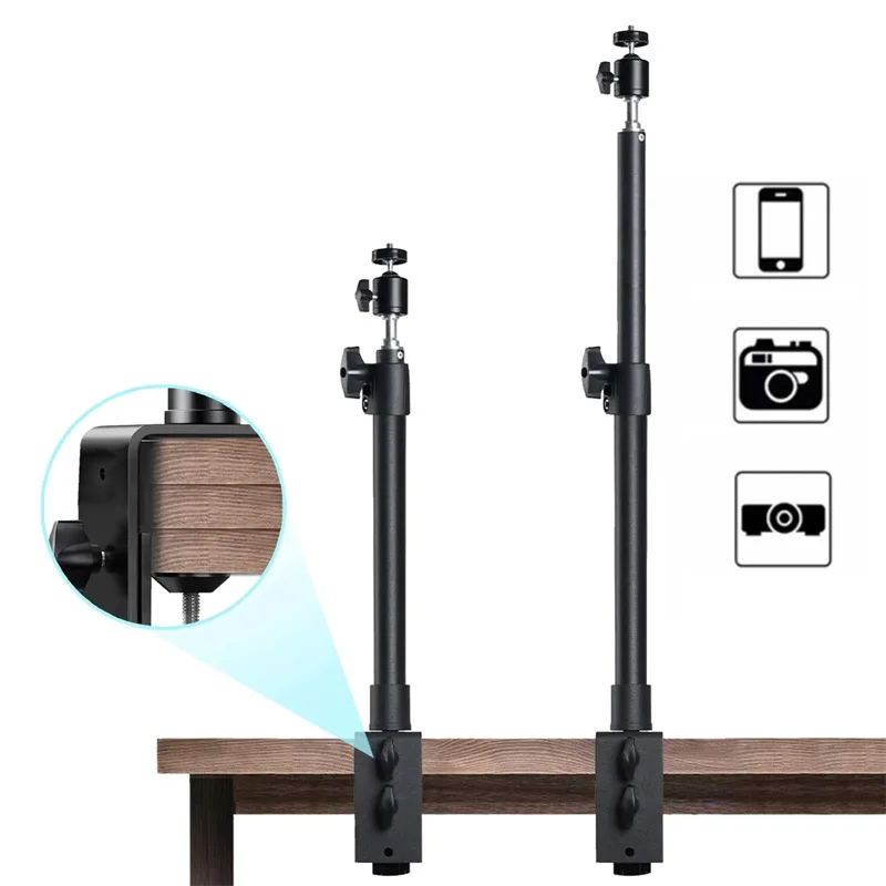 Adjustable Desk Mount Stand Aluminum Light Stand with Standard 1 4 Screw Tip for Dslr Camera Ring Light Video Bracket