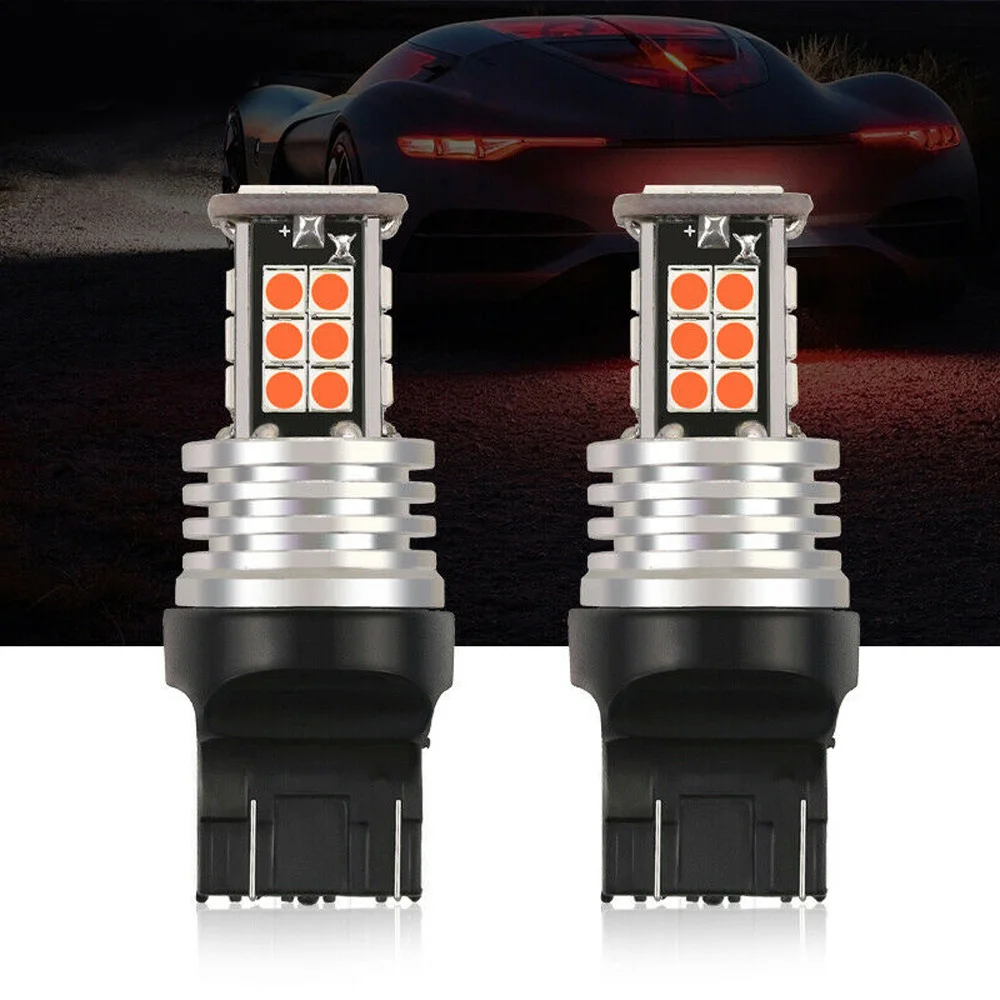 

2 шт., Автомобильные светодиодные лампы T20 Canbus 7443 W21/5W 24SMD