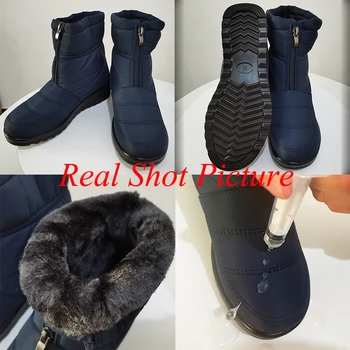 Waterproof Snow Boots for Women 2023 Winter Warm Plush Ankle Booties Sadoun.com