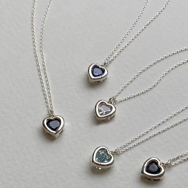 Silver Color Creative CZ Heart Pendant Necklace for Women Exquisite Temperament collar Necklaces Party Jewelry Gifts