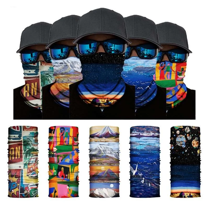 Hiking Scarves Summer Windproof Sunscreen Scarf Sports Riding Quick-drying Mask Seamless Magic Bandana 2