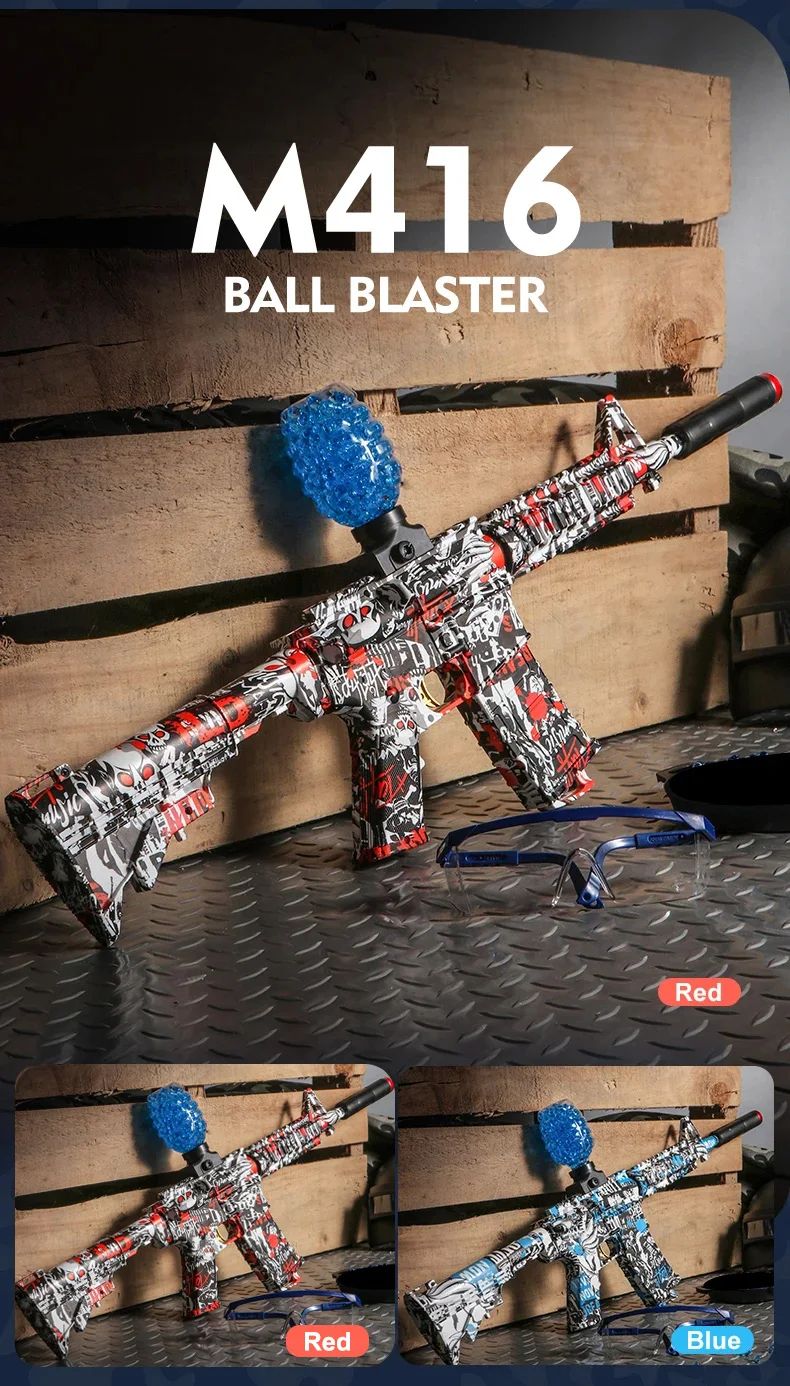 Electric blaster gun angled view showing overall design