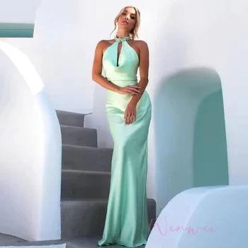 Customized Prom Dress 2025  Glitter Halter Neck Backless Sleeveless robes de soirée Mermaid Party Dresses Floor-Length