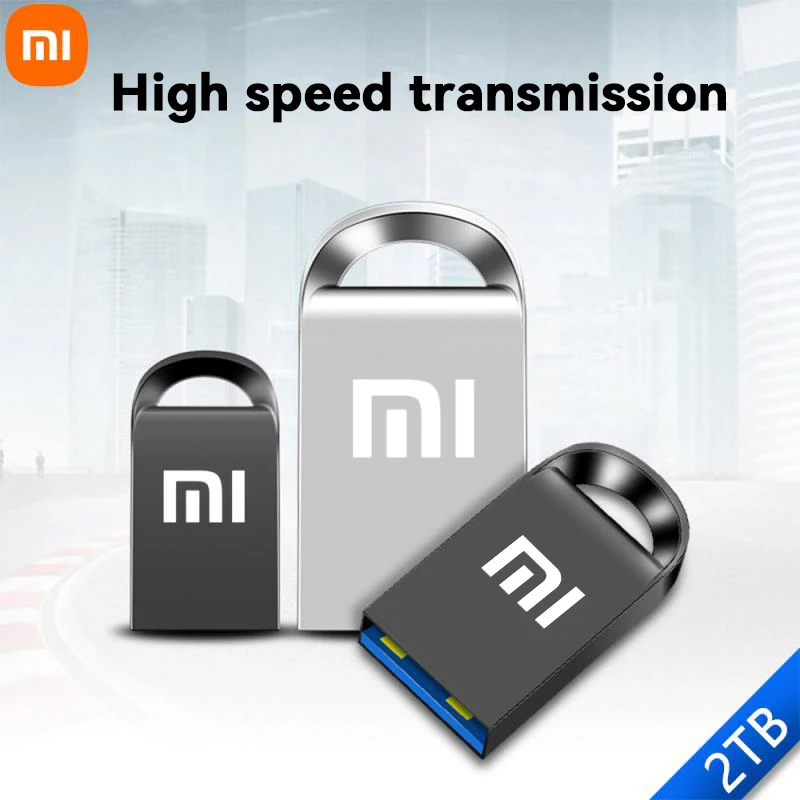 Flash Drive Xiaomi 2TB Metal USB High Speed Flash Drive 512GB Tiny Pendrive Memory Stick 1TB Storage Device WaterProof U Disk Type-C Adapter