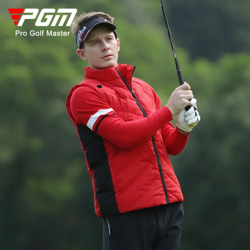 PGM Golf Men's Down Vest Autumn And Winter Windproof And Warm Tank Top Golf White Duck Down Coat