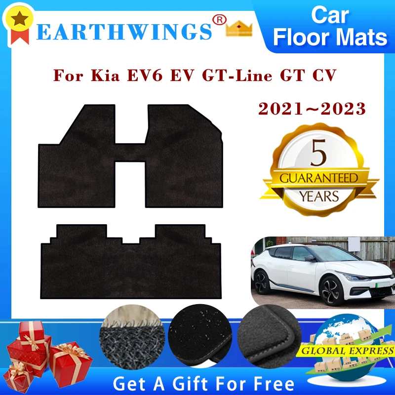 

For Kia EV6 EV GT-Line GT CV 2022 2023 Car Floor Mats Rugs Panel Footpads Carpet Cover Cape Foot Pads Sticker Auto Accessories