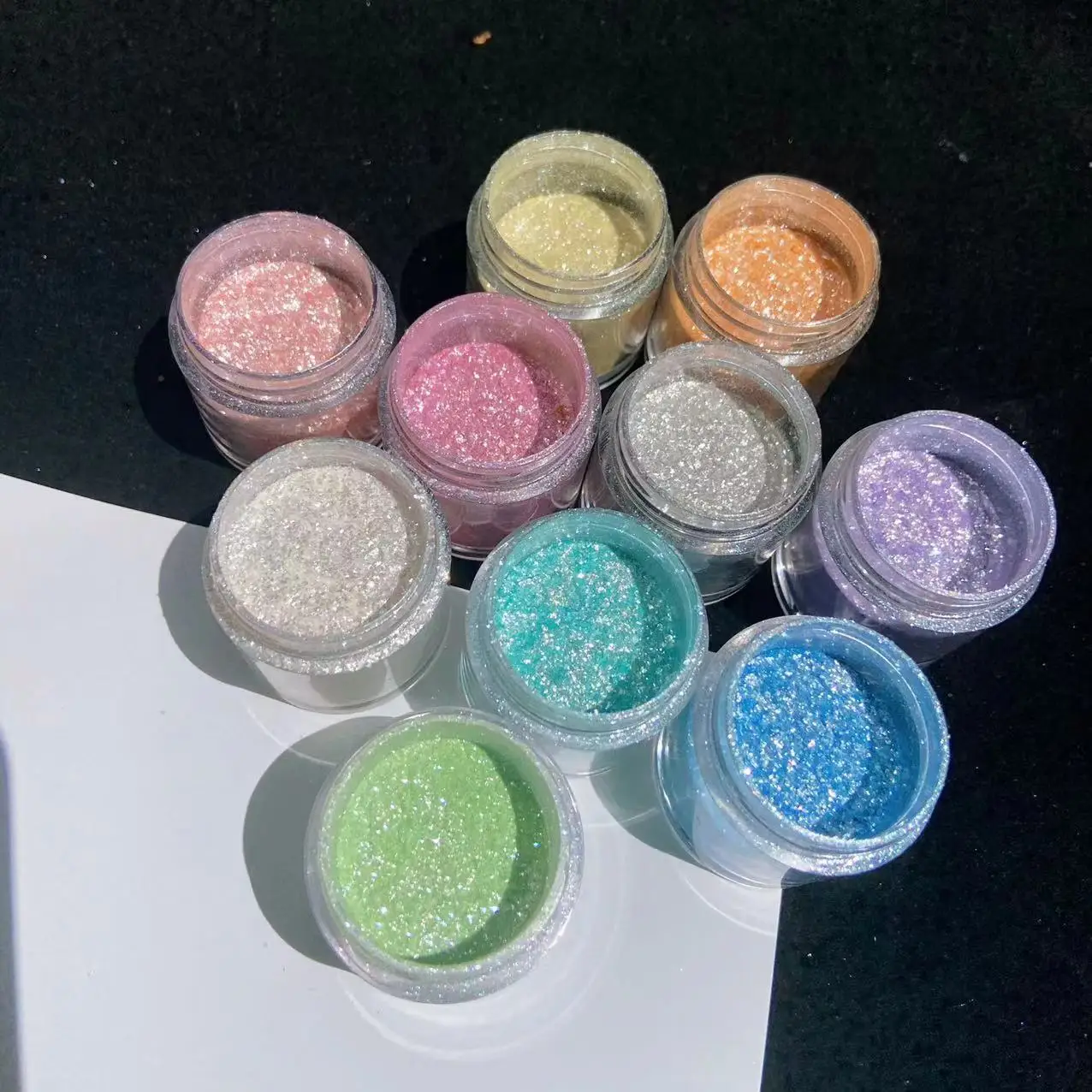 10Colors Nail Glitter Powder Rainbow Crystal Diamond Pigment Dust Holographic DIY Manicure Chrome Nails Art Decoration