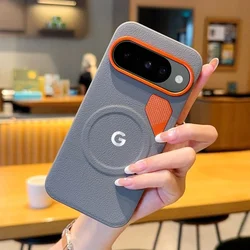 Premium Business PU Leather Phone Case with MagSafe and Alloy Lens Protection for Google Pixel 11 (GRAY)