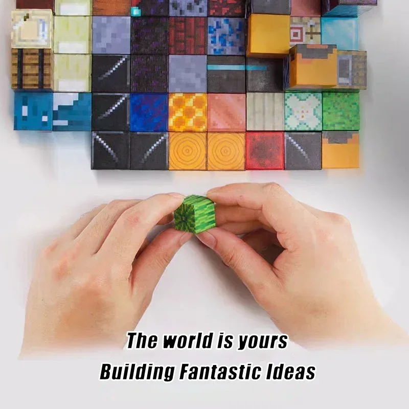 Magnetic Building Blocks Mine World Magnet Cube Construction Set DIY Educate Sensory Toys for Kids Boys Girls Ages 3+