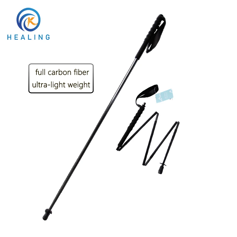5-Section Folding Trekking Poles Carbon Fiber 110g Ultralight Portable Walking Cane Climbing Pole Outdoor Hiking Trekking Stick