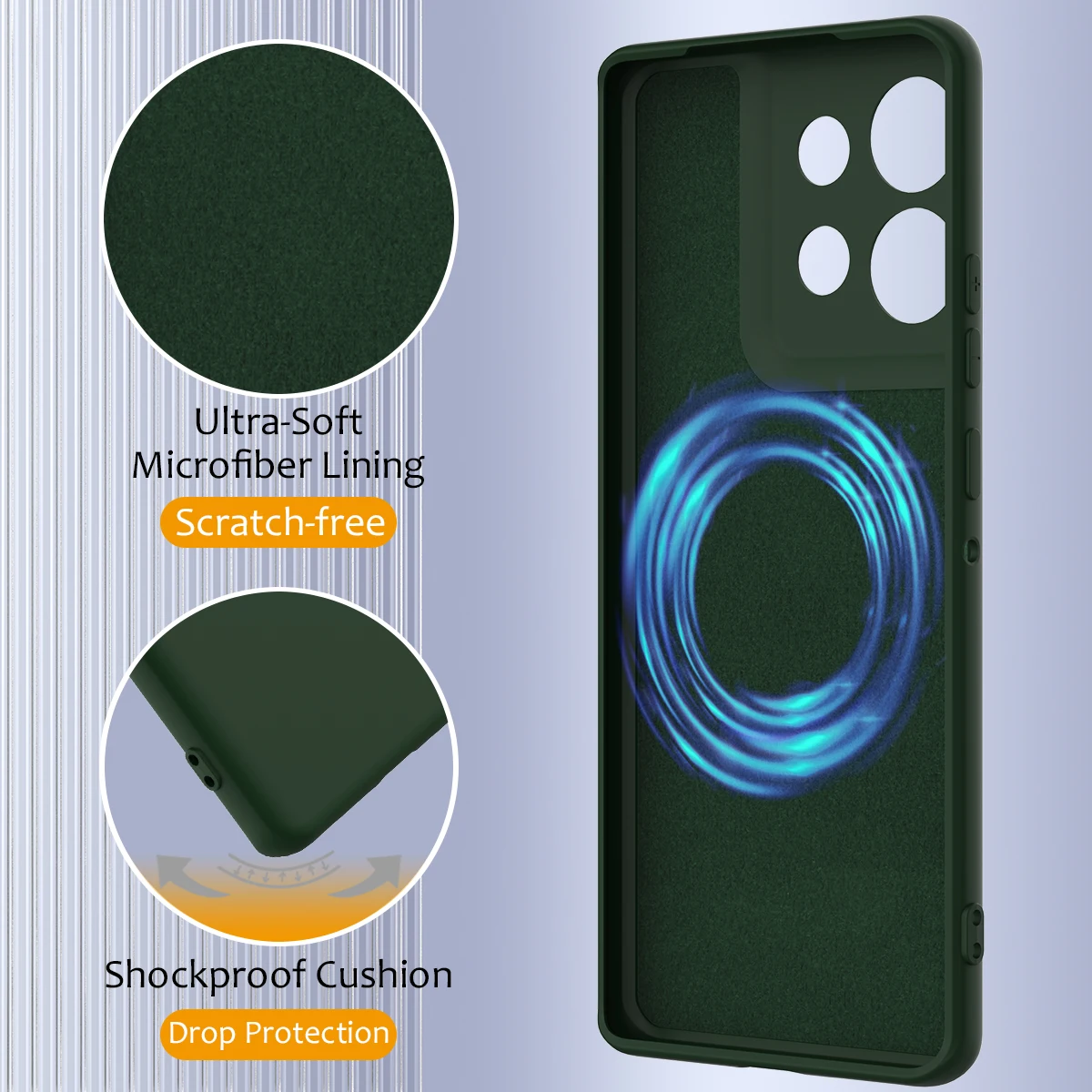 Liquid Silicone Magnetic Wireless Charging Case