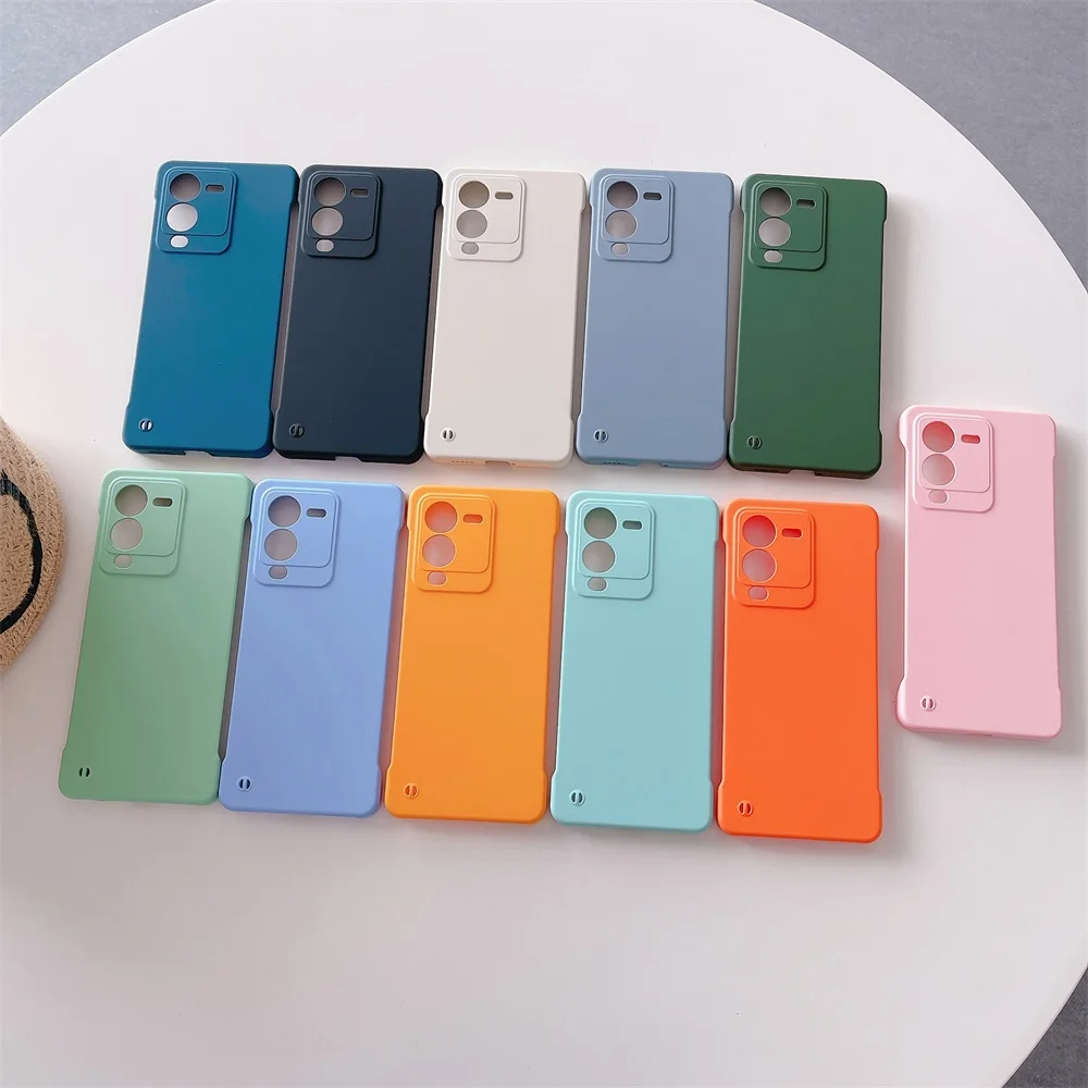 Étui mat sans cadre couleur bonbon pour vivo S15 V23 S12 S10 Pro S15e S10e V23e 5G mince couverture de pare-chocs antichoc PC dur_voghion.com