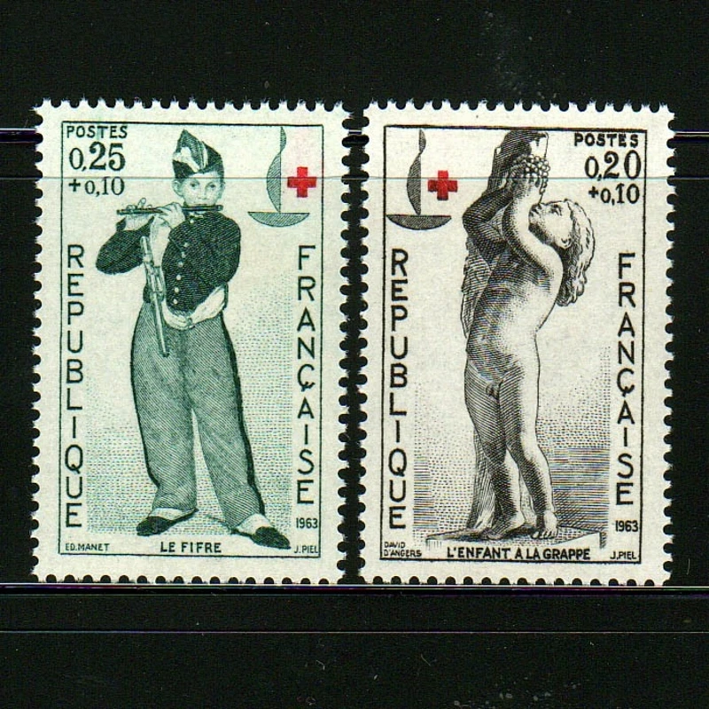 2 шт./компл. новая французская почтовая печать 1963 почтовые штампы с рисунком манет флейта для мальчиков гравировка почтовые штампы MNH