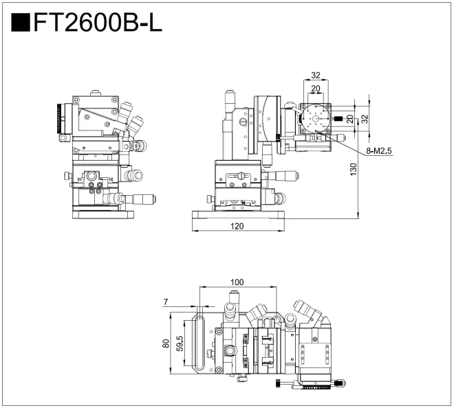 High Precision 5-axis Manual Integrated One-piece Stages Optics Instruments Moti