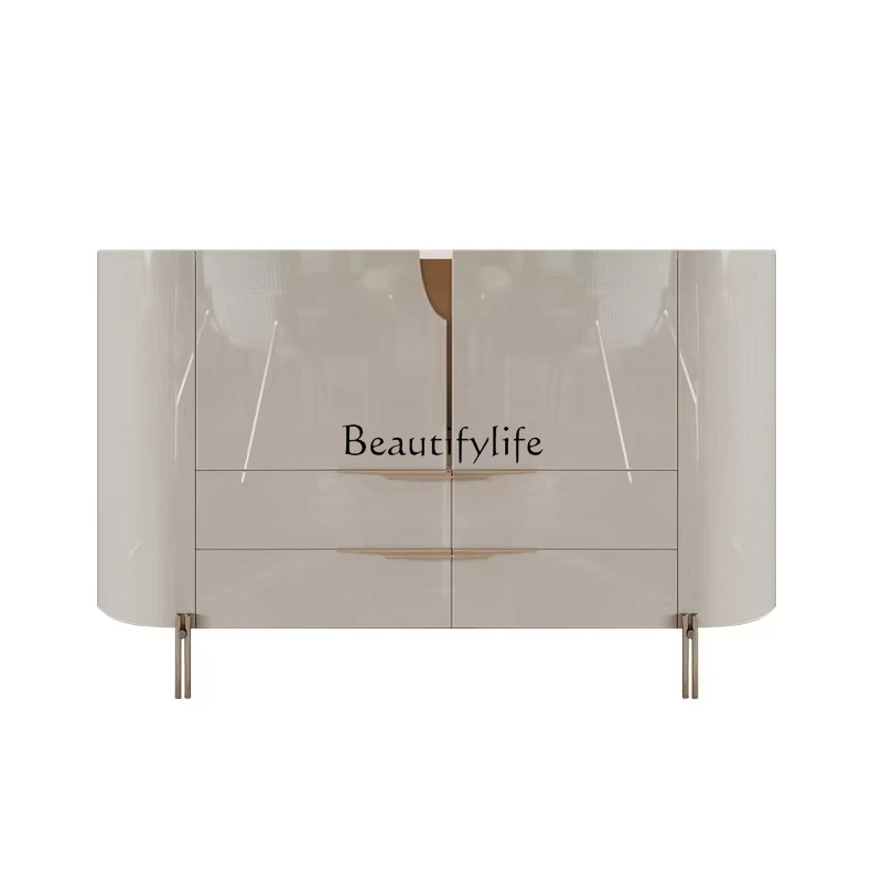 

Minimalist Light Luxury Home Entrance Cabinet Solid Wood Hallway Decorative Locker