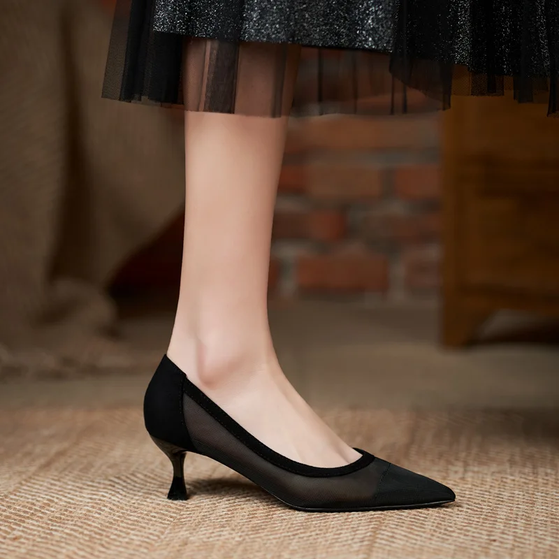 Comemore 2022 Spring Summer Thin Heels Pumps Women Pointed Toe