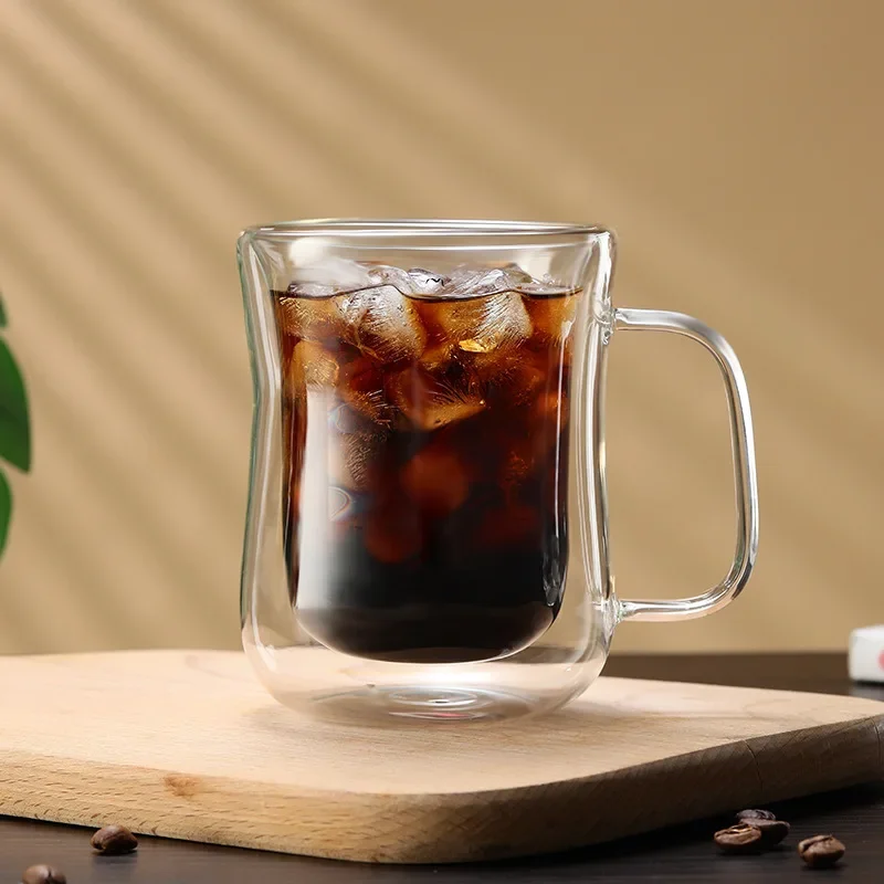 Double Wall Glass Cup Transparent Heat Insulation Coffee Water