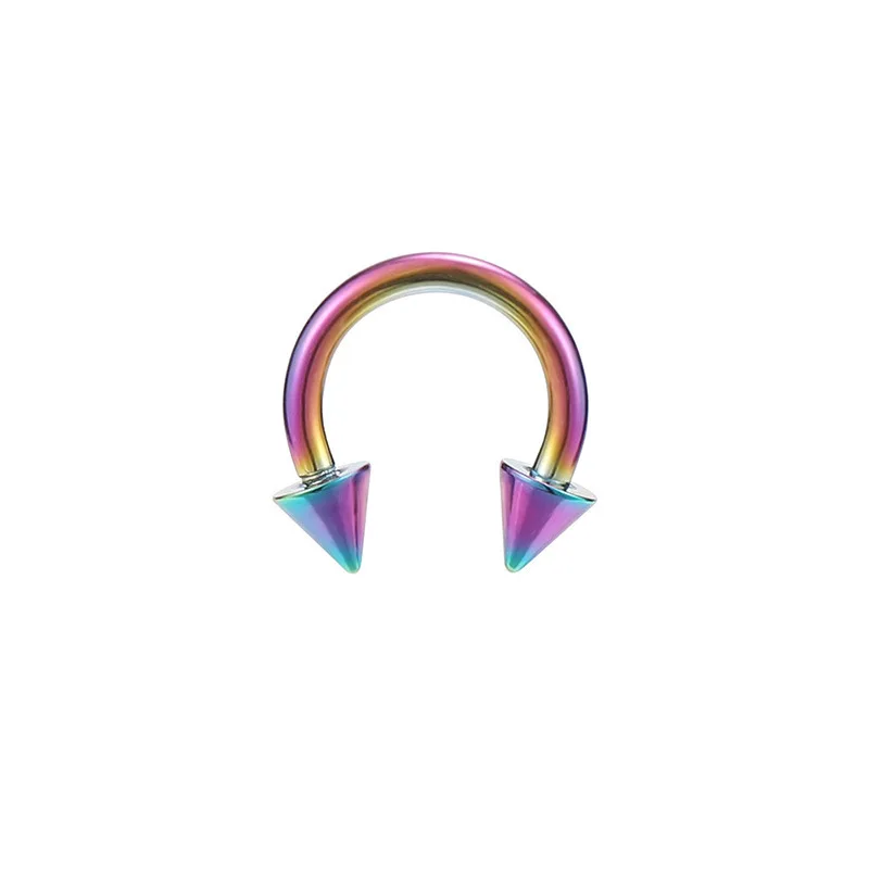 F136 Titan Innengewinde Spike Hufeisen spitzer Kegel Nasenring Septum Piercing Ohrknorpel Tragus Helix Lippe Körperschmuck – Detail 10