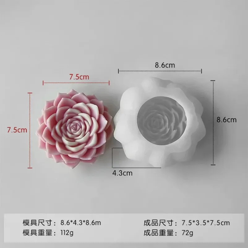 Large Succulent Candle Silicone Mold
