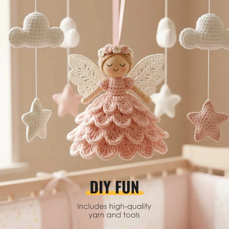 DIY Crochet Angel Ornament Handmade Yarn Craft Set Handwoven Material Kit Christmas Tree Decor Kit for Beginners Professionals