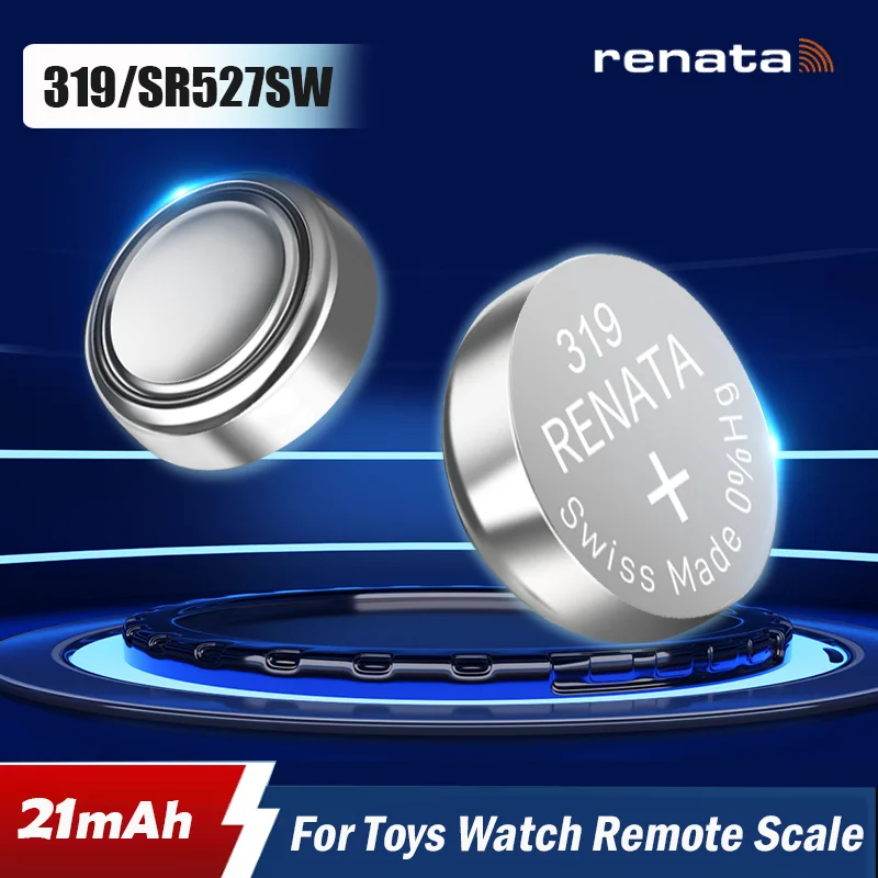 25PCS Original Renata 319 SR527SW Watch Battery SR527 527 SR64 Swiss