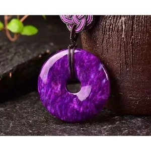Image for Purple Jade Ping An Buckle Pendant Natural Men Gif 