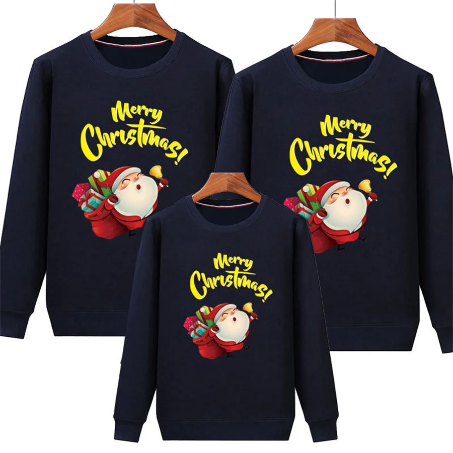 thumbnail image 1 of Sudadera con capucha familiar, conjuntos navideños a juego, ropa cálida para niños, sudadera y suéter de terciopelo, regalo de Papá Noel para adultos y niños, 1 of 5