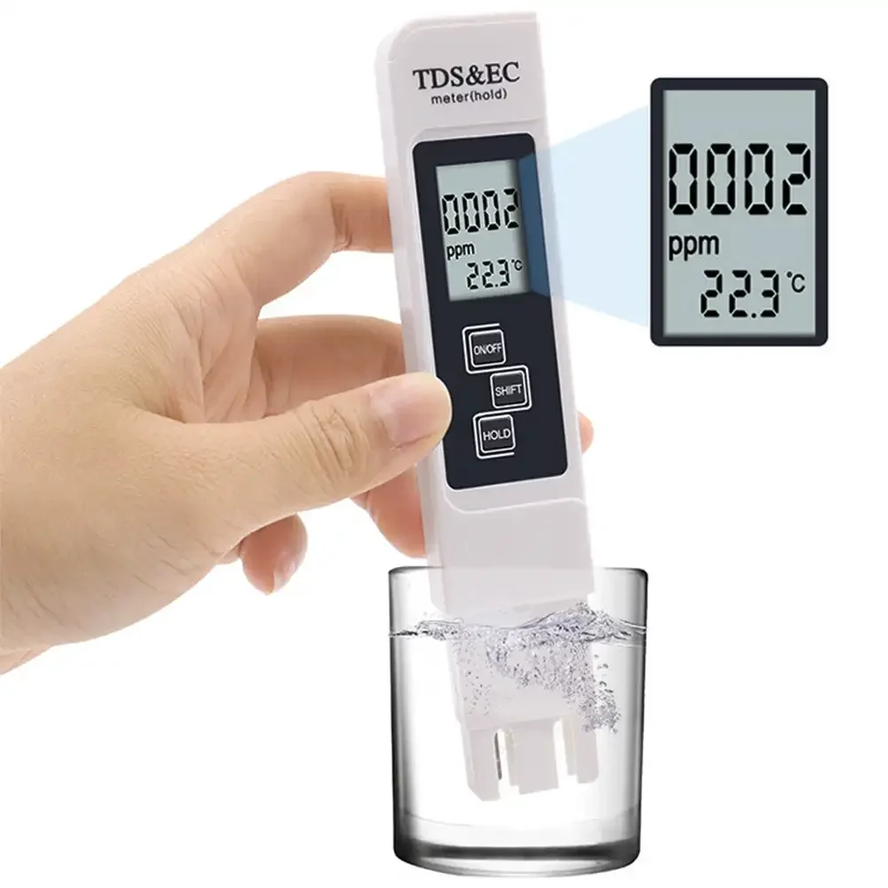Professional 3 In 1 Tester Water Meter TDS EC Temperature Meter Digital LCD Water Testing Pen Purity Filter Quality water quality detector water tester