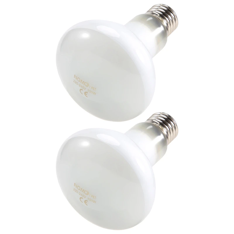 Reptile Uvb Uva Heat Lamp Bulb Reptiles Amphibian Birds 100 W 2 Pack NOMOYPET