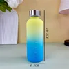 550ml Bottle With Time Marker Motivational Reusable Fitness Sports Outdoors Travel Leakproof BPA Free Frosted Plastic 6
