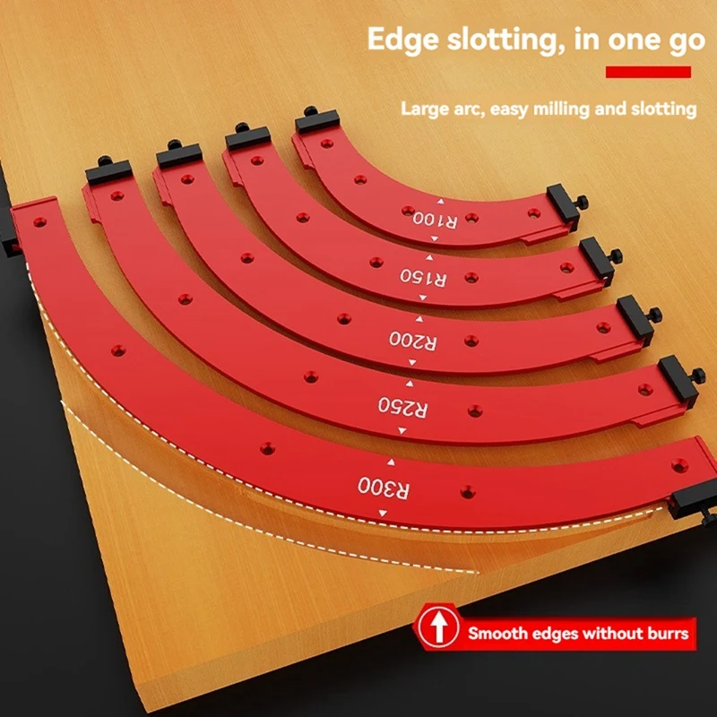 AT14 5 Inner/Outer Corner Large Arc Mold Electric Router Slotting Template Woodworking Curved Angle Chamfering Template Tools