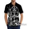 New Fashion Summer Hawaiian Satanic Skull Angel And Demon 3D Printed Mens Short Sleeve Beach Shirts T28 1