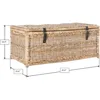 Wicker Storage Trunk, Collapsible for flat storage, Rattan-Kubusoft Gray, Coastal for Office Dorm Room-LivingRoom 3