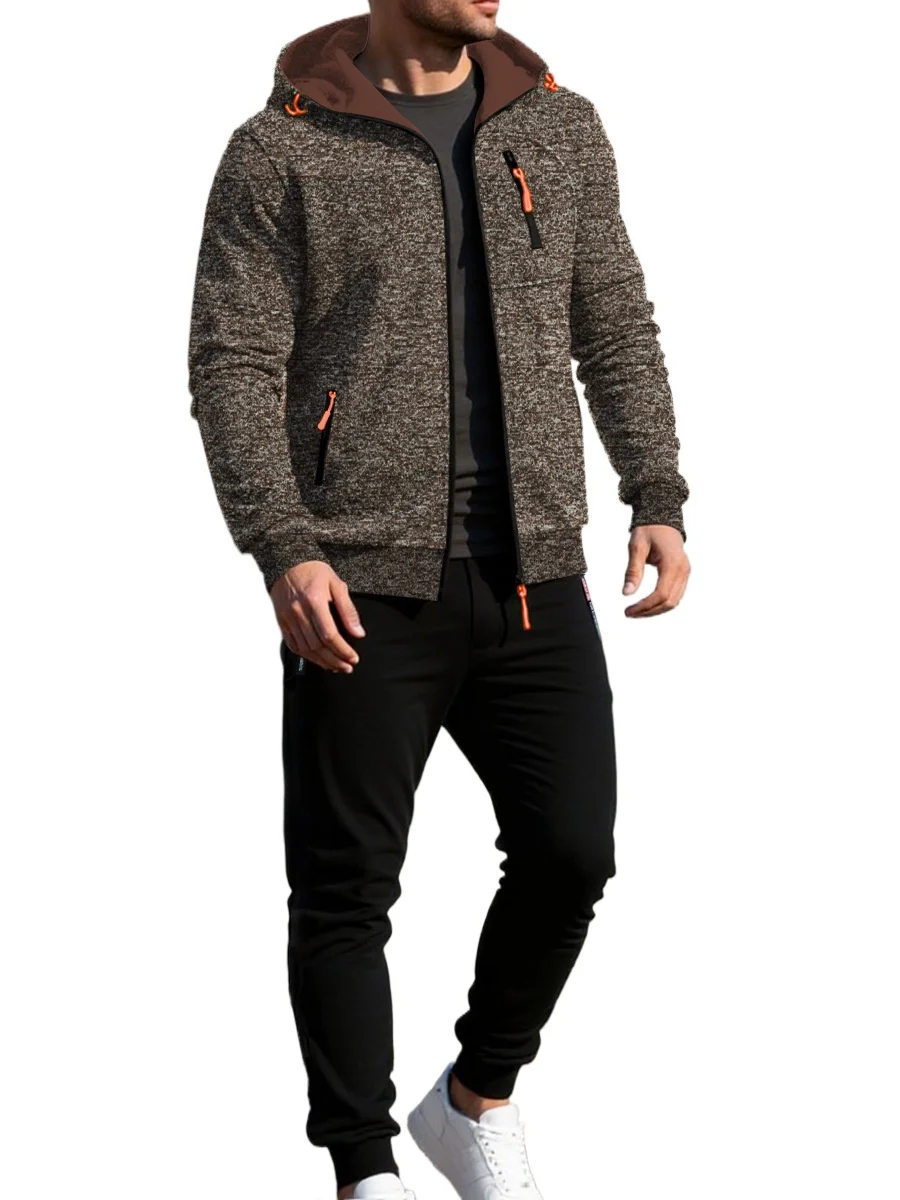 Men's Sports Tracksuit Breathable Hooded Streetwear Casual Sweatshirt and Sports Trousers Long Baggy Pants 2-Piece Jogging Suit