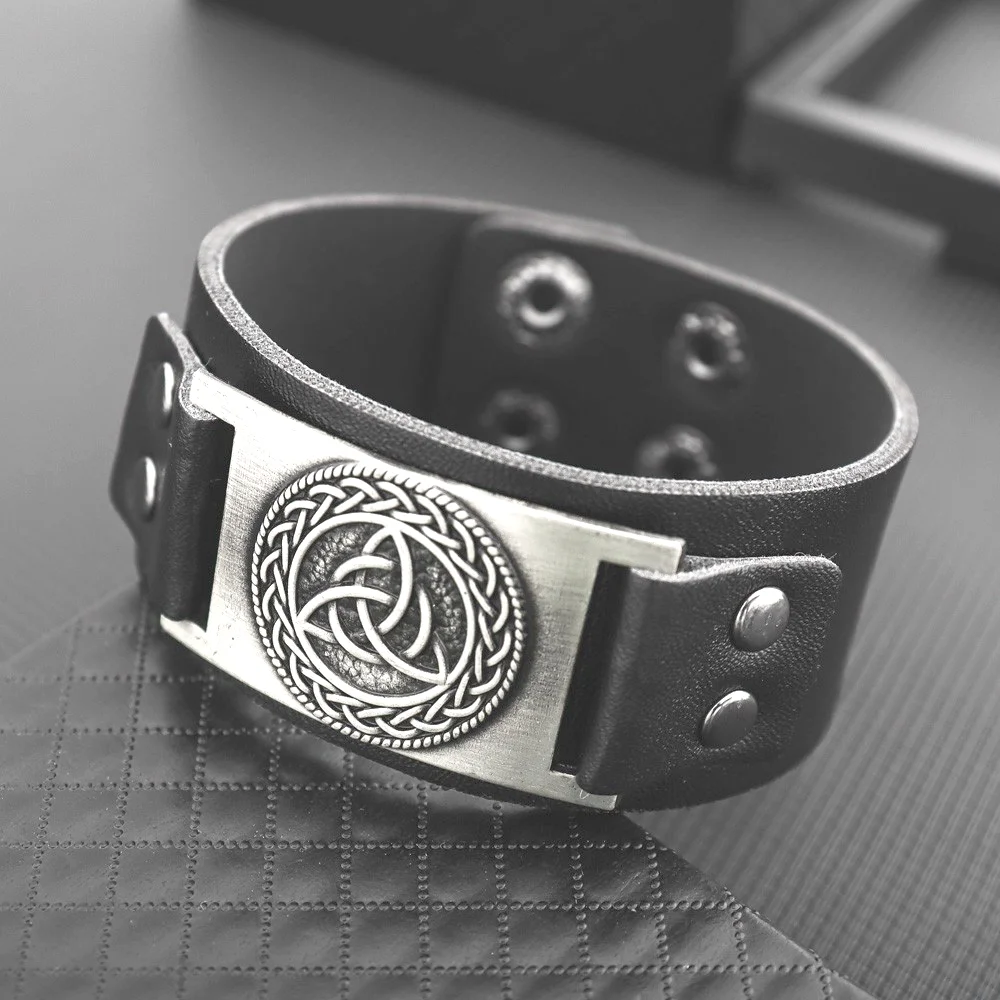 Vintage Viking Rune Celtic Knot Bracelet Charming Men Leather Bracelet Fashion Hip Hop Punk Jewelry Accessories Party Gift leather bracelet leather bracelets