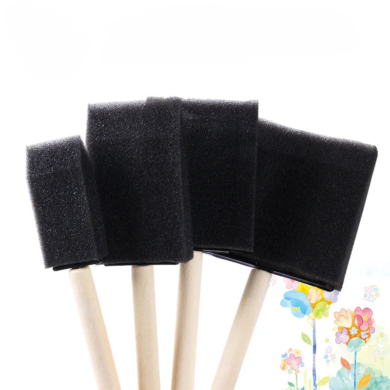 Multifunction Wooden Handle Sponge Brush Oil Stain Polyurethane Craft Art  Craft Paint Brush Set Child Painting