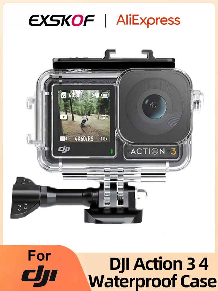 For DJI Action 3 Action 4 Action Camera Waterproof Case Diving 40M Depth  Cold Shoe Opening Design For DJI OSMO Action 3 Action 4 - AliExpress