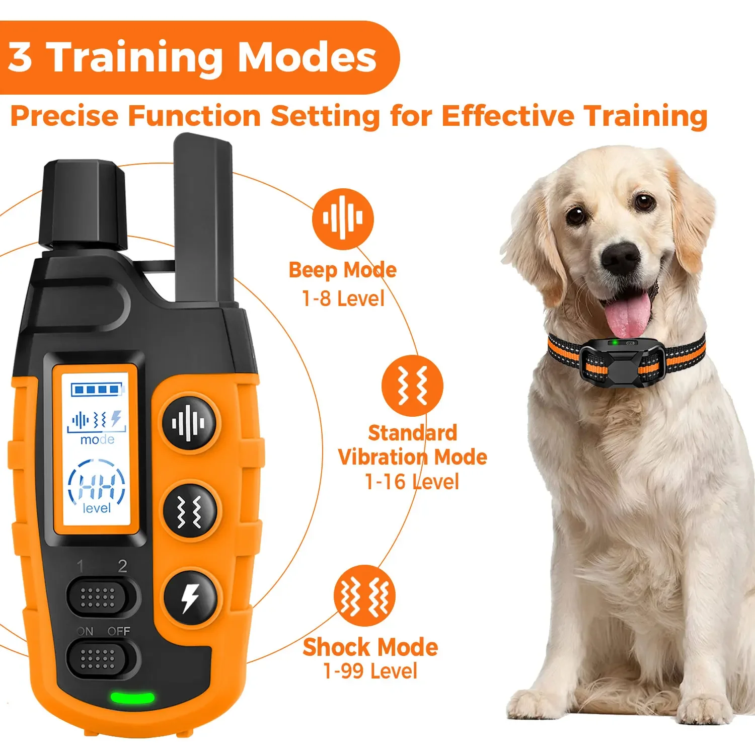 

Smart Dog Training Collar Dog Trainer Audio Strong Vibration No Electric Shock Barking Stopper Dog Accessories Adjustable Modes