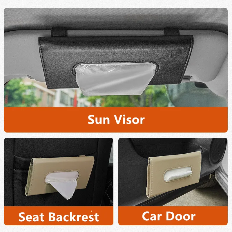 Tissue Box 1Pcs Car Towel Sets Car Sun Visor Holder Auto Interior Storage Decoration for BMW Decor Accessories