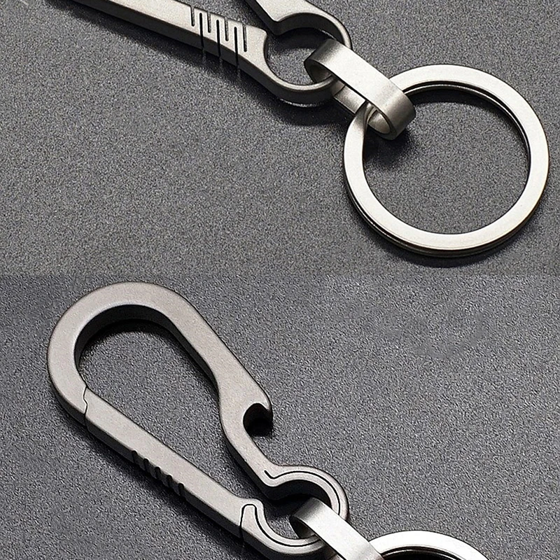 Sleek Titanium Keychain with Tiranium Buckle - Premium EDC Outdoor Tool & Stylish Gift