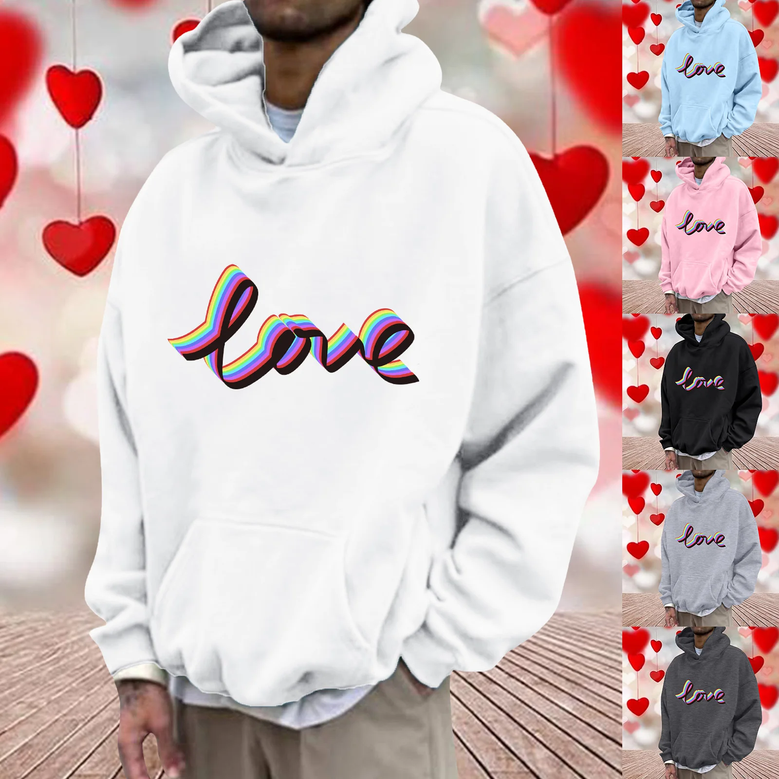 

Mens Long Sleeve Fashion Casual 3D Printed Hooded Pullover Sweater Top Hiking Outdoor Clothing Sportswear