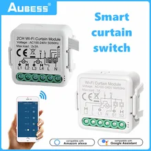 

Aubess Tuya Smart Life Wi-Fi Curtain Switch Module For Roller Shutter Blinds Motor Voice Control Smart Home by Google Home Alexa