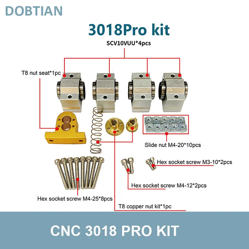 

CNC 3018 SCV12VUU подшипник 12 мм, 10 мм для T8 винтовой Конец 4 мм диаметр 12 мм Для CNC станка Xaxis обновление