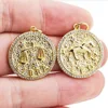 New Twelve Constellation Pendant Necklace CZ Gold Plated Charm Zodiac Metal Astrology DIY Keychain Jewelry Accessories For Women 2