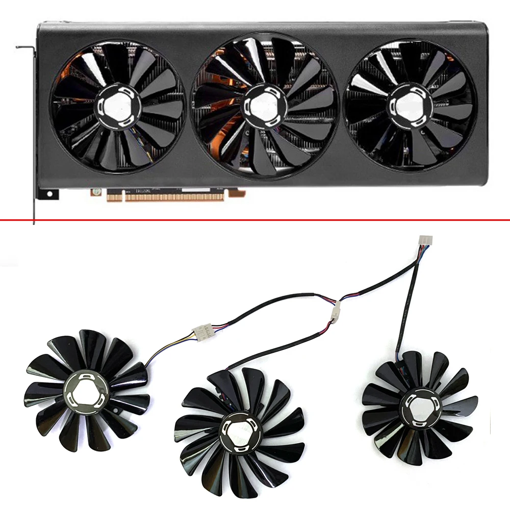 3pcs 85mm 95mm 4pin Cooling Fan RX 5600 XT GPU FAN For XFX  RX5700 Rade Radeon RX 5600 XT THICC III PRO Graphic Cards CF1010U12S